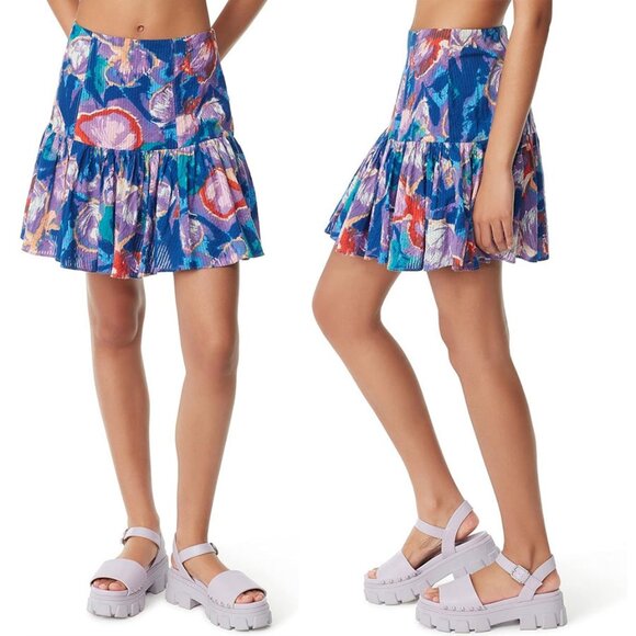 Circus NY Women's Chelsea Flower Dye Fairy Wren Flare Mini Skirt - Size 32 - NWT - Picture 1 of 5